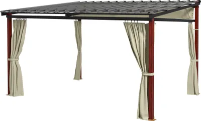 Produktbild von Gartenpergola versenkbare Gartenpergola, wetterbeständog, inkl Befestigungsmaterial, Beige