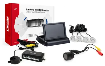 Obrázek produktu pro TFT02 4,3" sada parkovacích senzorů s kamerou HD-301-IR 4 senzory stříbrná