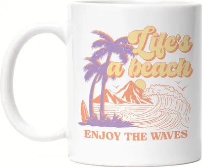 Produktbild von Live's a Beach Tasse Weiß Meer Sonne Sommer Surf Strandkind Ozean