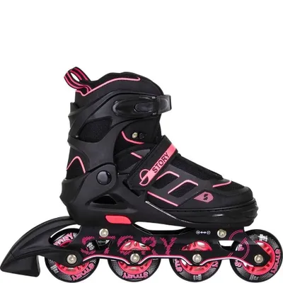 Image de Patin à roulettes en ligne réglable Story Fusion rouge/rose