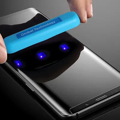Produktbild von cofi1453 ochranné sklo kompatibilní s Samsung Galaxy S8 Plus (G955F) s Keber & UV světlem 3D zakřivené ochranné sklo Full coverage