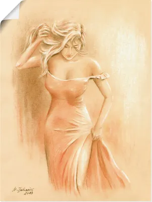 Produktbild von ARTland Poster Kurviges Model Größe: 60x80 cm
