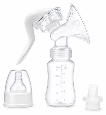 Produktbild von Eurocatch Manuelle Milchpumpe - Handmilchpumpe ohne Strom - Kompakt - BPA-frei - Weiß