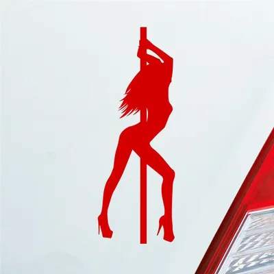 Produktbild von Auto Aufkleber Sexy Girl Poledance Strip GoGo Pin Up 12x4 cm Rot Sticker Heckscheibenaufkleber