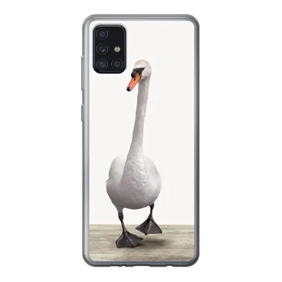 Produktbild von MuchoWow® Handyhülle Schutzhülle Hülle für Samsung Galaxy A52 5G Schwan - Tiere - Vogel - Jungen - Mädchen - Kinder Silikon Softcase Handy Hülle - Umschlag