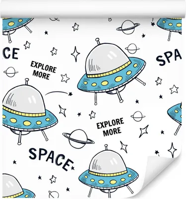 Produktbild von 10m VLIES TAPETE Rolle Kinderzimmer Kosmos Planeten Sterne UFO Bunt XXL