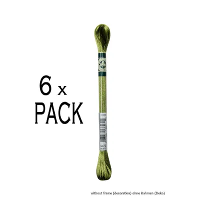 Produktbild von 6x DMC Stickgarn Mouline Satin 1008F -472, 6-fädig, 8m, VPE