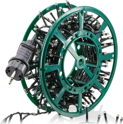 Produktbild von com-four® Kabeltrommel aus Kunststoff - Leerer Kabelaufroller für Lichterketten