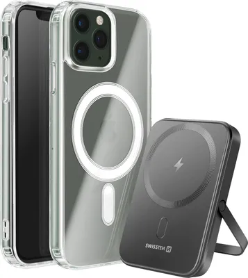 Produktbild von Swissten, MagSafe Set für iPhone 11 Pro mit Schutzhülle und 5000 mAh Powerbank, Transparent