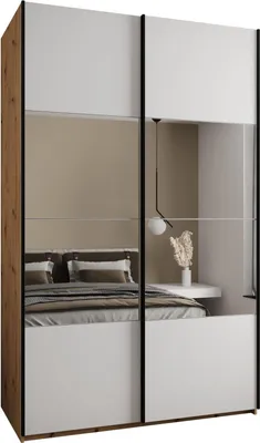 Produktbild von MEBLE KRYSPOL LUX 4 Schrank - 245,5x150x64cm - Artisan, Weiß, Schwarz