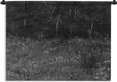Produktbild von MuchoWow® Wandteppich Wandbehang Asnières - Vincent van Gogh - Schwarz - Weiß 90x67.5 cm Tapisserie Dekoration Wandtuch - Fototeppich - Wand-Skulpturen