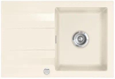 Produktbild von Systemceram KeraDomo Spüle GENEA 75 in MAGNOLIE mit Excenterbedienung / Einbauspüle