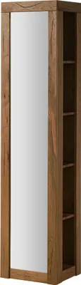 Image de MASSIVMOEBEL24 | Étagère avec miroir 44x35x190 en bois de chêne lombard huilé naturel MONTREUX #61
