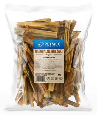 Zdjęcie produktu dla Petmex Skóra Królika 1kg Gryzak Naturalny Przysmak Dla Psa