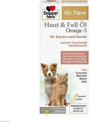 Produktbild von Doppelherz for Animals Olej na kožu a srsť pre psy/mačky 250 ml