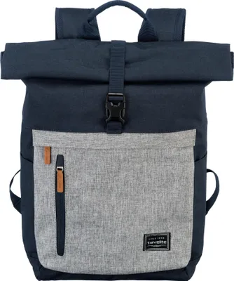 Produktbild von travelite Freizeitrucksack Rucksack mit Laptopfach Basic Rollup Backpack 35L Marine / Grey blau grau