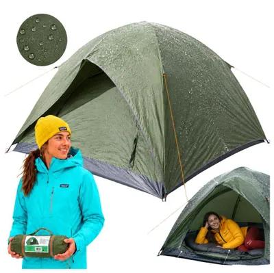 Produktbild von 4-Personen-Zelt mit Regenschutz, 5000 mm Wassersäule, ideal für Camping und Trekking – Leichte Kuppelkonstruktion