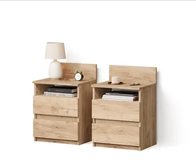 Produktbild von Nachttisch Livinity Roya Goldkraft Eiche 2er Set, Model 62491