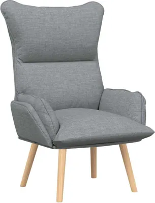 Image de vidaXL Fauteuil gris clair 69 x 74 x 93 cm Tissu et contreplaqué