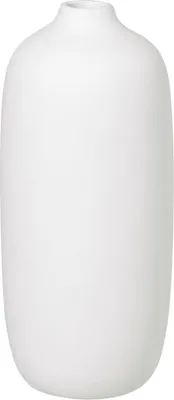 Produktbild von Blomus Vase Ceola, Dekovase, Blumenvase, Keramik, White, H 18 cm, D 8 cm, 66167