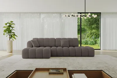 Produktbild von ALTDECOR Ecksofa mit Schlaffunktion und Bettkasten OLEA-L2-S - 321x164x75cm Braun - Corner Sofa Eckcouch Couch L-Form, links/rechts angeordnet Schlafcouch Ausziehbar Wohnlandschaft