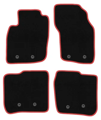 Immagine prodotto di Tappetini in moquette per Volvo S40 I 1995-2004 (berlina) – set 4 pezzi, nero/rosso, su misura – Wielganizator CARLUX