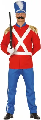 Zinnsoldat Kostüm Nussknacker Soldat für Herren Gr. 48-54 Uniform rot blau Märchen Fasching Karneval