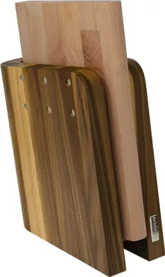 Image de ArteLegno bloc à couteaux magnétique en noyer + planche de cuisine AL86WL