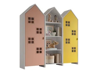 Schrank Casami Bruges 37 x 172,8 x 171,3 cm MDF Rosa Gelb