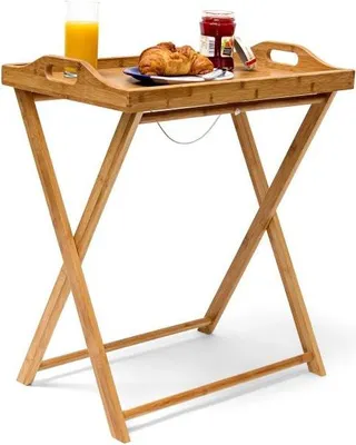 Image de Table plateau en bambou 63,5 cm naturel