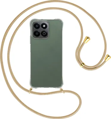 Produktbild von Handykette Backcover-Schutzhülle mit Band (Metall goldfarben) für Honor 200 Smart 5G - caramel