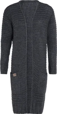 Produktbild von Knit Factory Alex lange Strickjacke - Anthrazit - 40/42