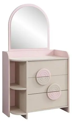 Immagine prodotto di Comodino moderno ed elegante per camera da letto, in legno rosa. Qualità garantita