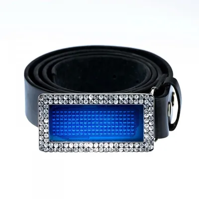 Produktbild von Leuchtender Gürtel LED Blau Kristall, mit Laufschrift