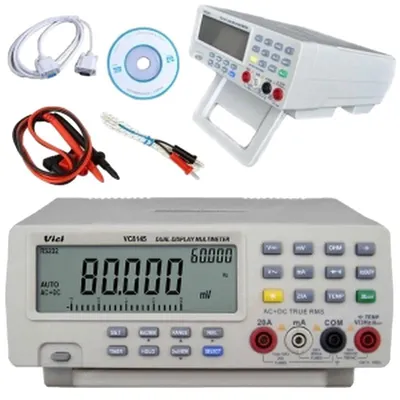 Image de Multimètre numérique, CA/CC 600 V, intensité 10 A, écran LCD rétroéclairé, mesure de la température, boîtier en plastique résistant