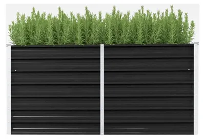 Produktbild von Hochbeet Pflanzkübel Blumenkasten Garten Pflanzkasten Terrassen Gemüsebeet Gartenbeet Frühbeet Pflanzbeet Verzinkter Stahl Anthrazit 160 x 40 x 77 cm