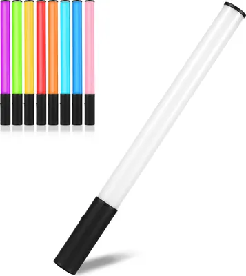 Produktbild von Andoer W150RGB Hand-RGB-Lichtschlauch LED-Videolichtstab 2500K-9000K Dimmbar 20 Lichtszeneneffekte Eingebauter Akku fuer Vlog-Live-Streaming-Produktportraetfotografie