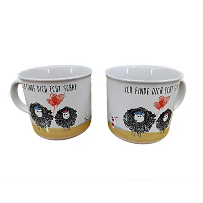 Produktbild von Tasse "Ich finde Dich echt Schaf" - Lustiger Kaffeebecher - maritimer Becher aus Steingut