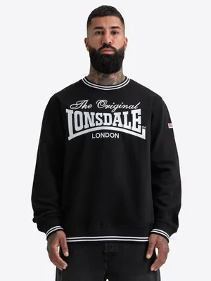Produktbild von Herren Rundhals Sweatshirt normale Passform CLIFTON Black/White S Lonsdale