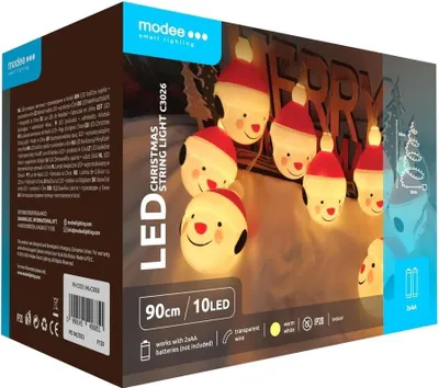 Produktbild von Weihnachtslichterkette Schneemann - 1,2 Meter - 10 LEDs - Batteriebetrieben