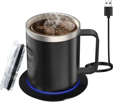 Image de Chauffe-tasse à café - USB - Tasse - Lait - Noir - Thermos