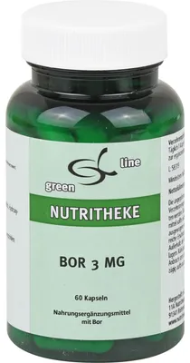 Produktbild von Green Line Nutritheke Bor 3 mg Kapseln, 60 St. Kapseln