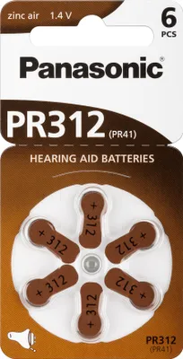 Obrázek produktu pro Baterie pro naslouchátka Panasonic Pr312 6 ks