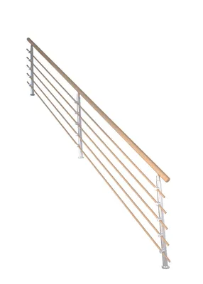 Produktbild von Treppengeländer Modell Lindos 1/4 Gewendelt Eiche-Designgeländer Holzrundstäbe-Links