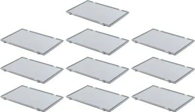 Produktbild von SparSet 10x Scharnierdeckel für Eurobehälter | HxBxT 2,7x30x40cm