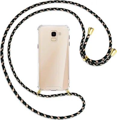 Produktbild von Handykette Backcover-Schutzhülle mit Band (Metall goldfarben) für Samsung Galaxy J6 2018 - camouflage