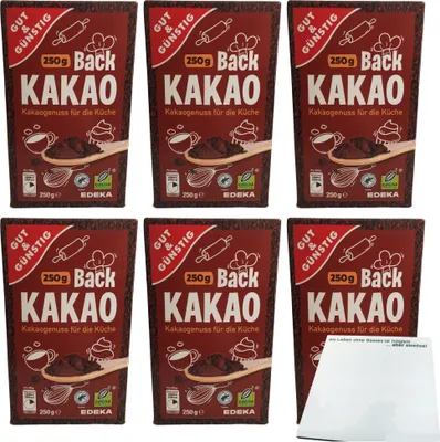 Produktbild von Gut & Günstig Back Kakao 6er Pack (6x250g Packung) + usy Block