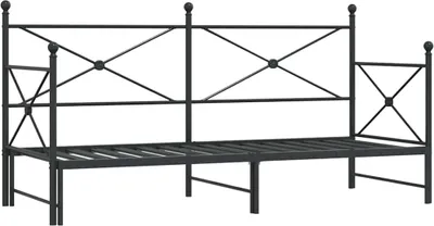 Produktbild von Tagesbett Ausziehbar ohne Matratze Schwarz 75x190 cm Stahl