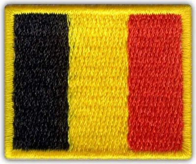 Immagine prodotto di Patchion Bandiera del Belgio - Trasferibile a caldo / Retro termosaldabile - Patch/Distintivo/Emblema ricamato