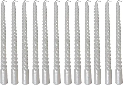 Imagen del producto de Conjunto de velas en forma de pirámide, 12 unidades, 25 cm de altura, color blanco, sin olor, para decoración
